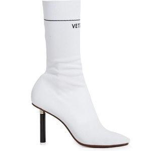 Vetements White Lighter Sock Ankle Boot